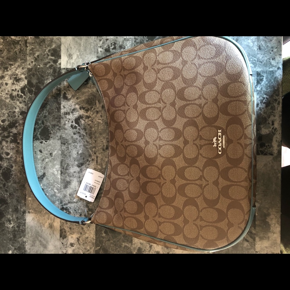 Coach Signature Bag- Khaki and Marine